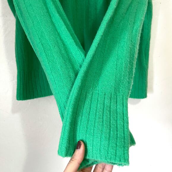 J.CREW Ribbed Wool Alpaca Blend Mockneck Sweater in Soft Yarn in Green Size M - Picture 6 of 10